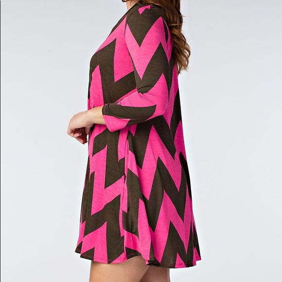 Chevron Plus Size Tunic Dress - Picture 3 of 4
